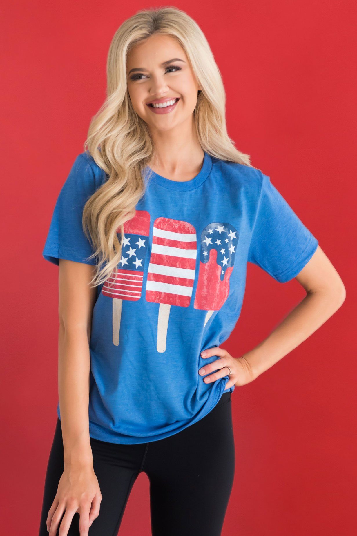 Patriotic Popsicles Modest Graphic Tee Modest Dresses vendor-unknown