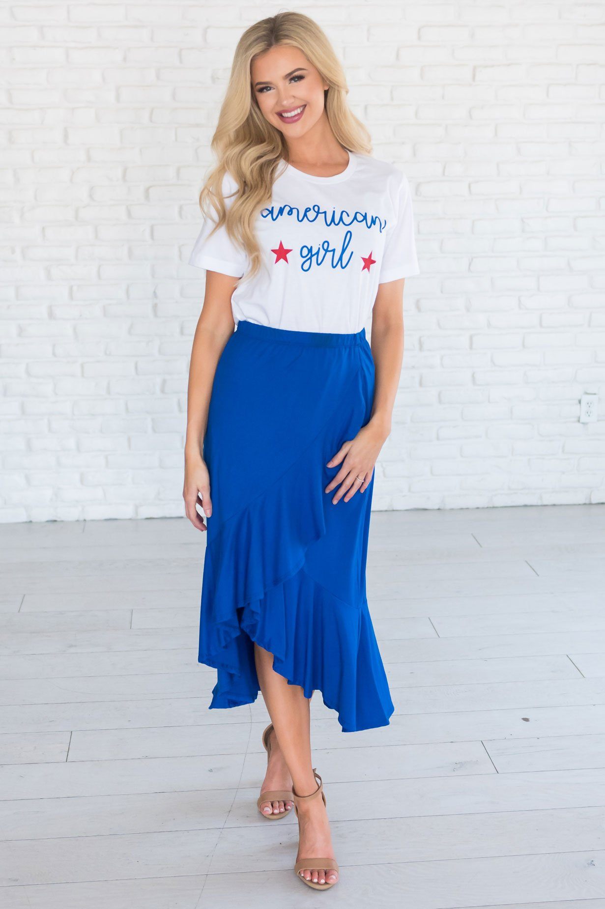 Bees Knees Ruffle Modest High-low Skirt Modest Dresses vendor-unknown