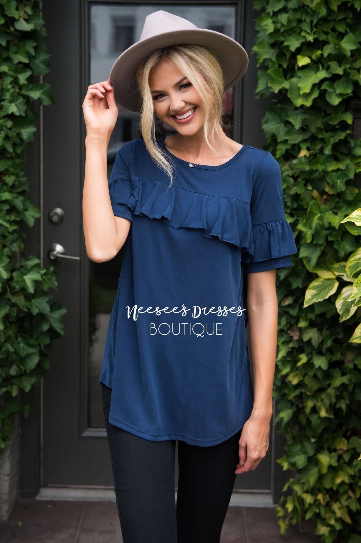 Grateful Heart Ruffle Top Tops vendor-unknown