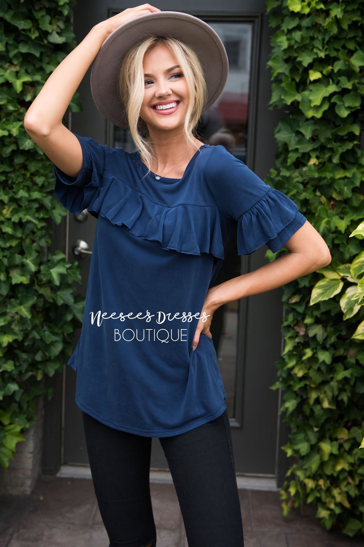 Grateful Heart Ruffle Top Tops vendor-unknown