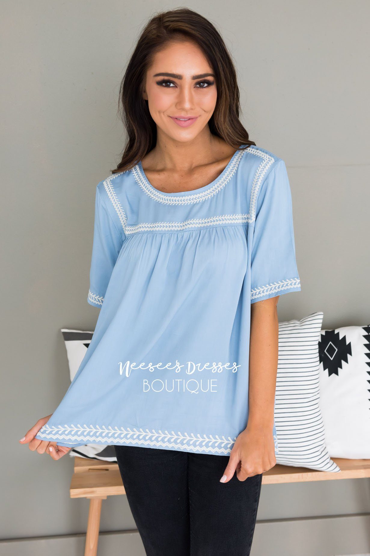 Always Charming Modest Blouse Tops vendor-unknown