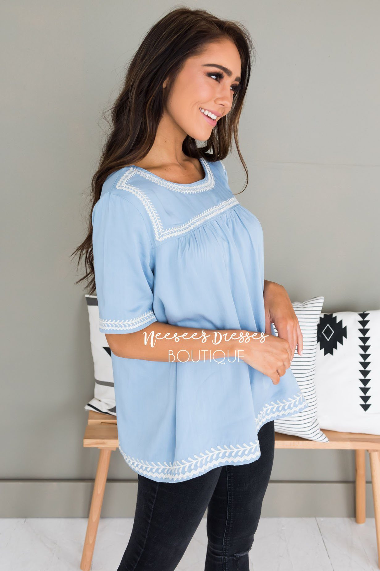 Always Charming Modest Blouse Tops vendor-unknown