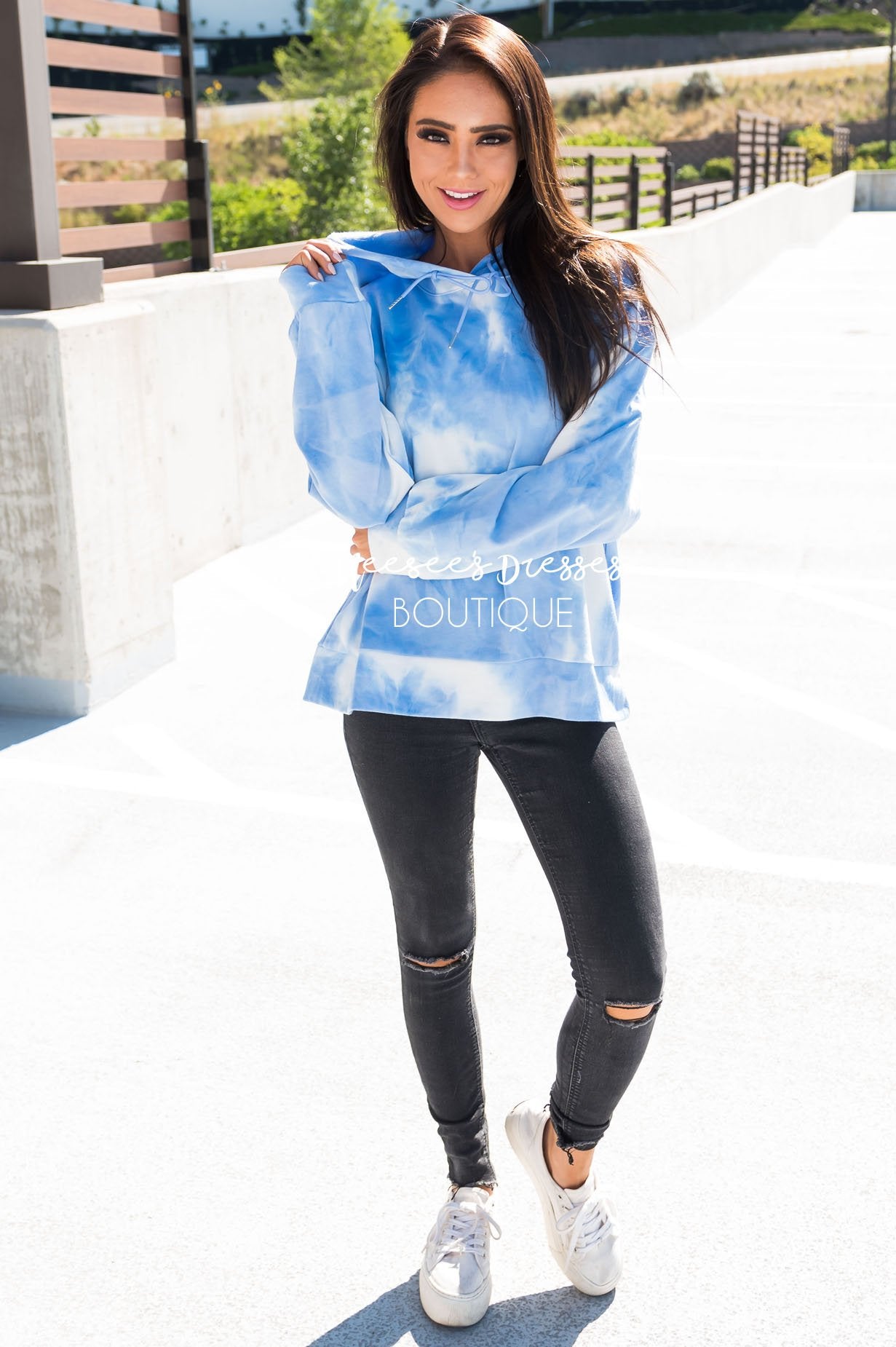 Throw Back Tie Dye Hoodie Modest Dresses vendor-unknown