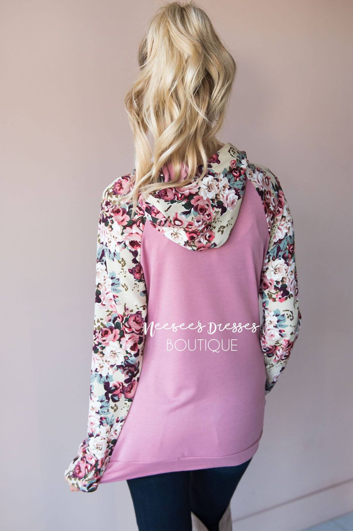 Bold and Brave Floral Hoodie Modest Dresses vendor-unknown