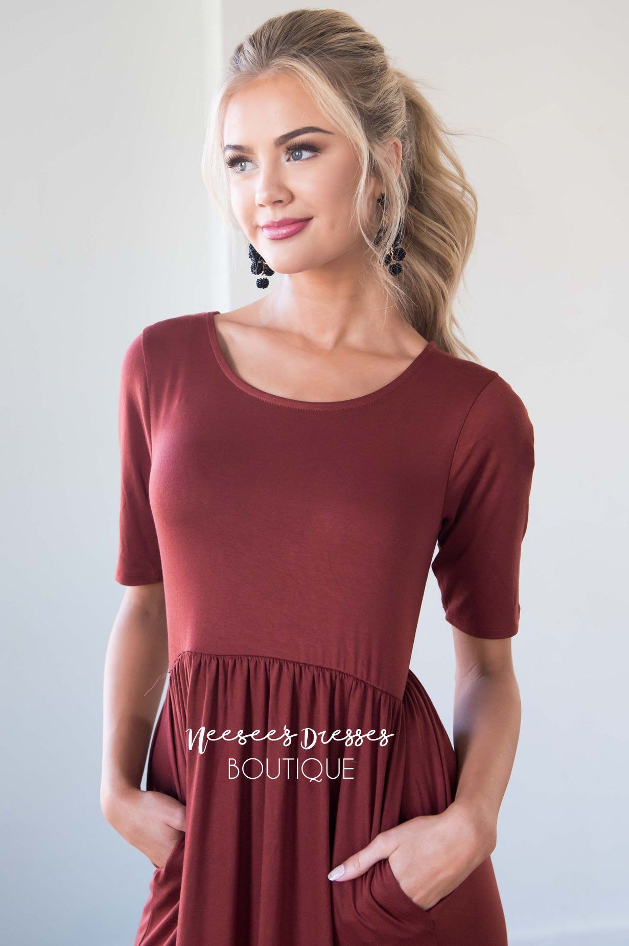 The Ritchie 3/4 Length Sleeve Maxi Dress Modest Dresses vendor-unknown