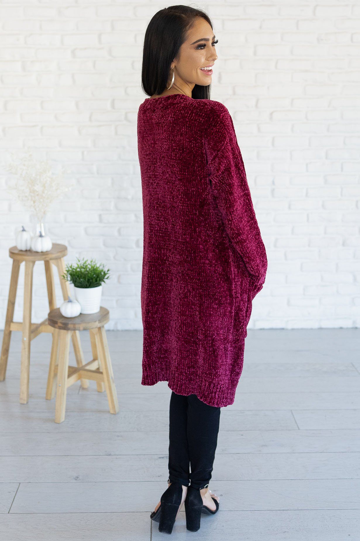 Living My Best Style Chenille Cardigan Modest Dresses vendor-unknown