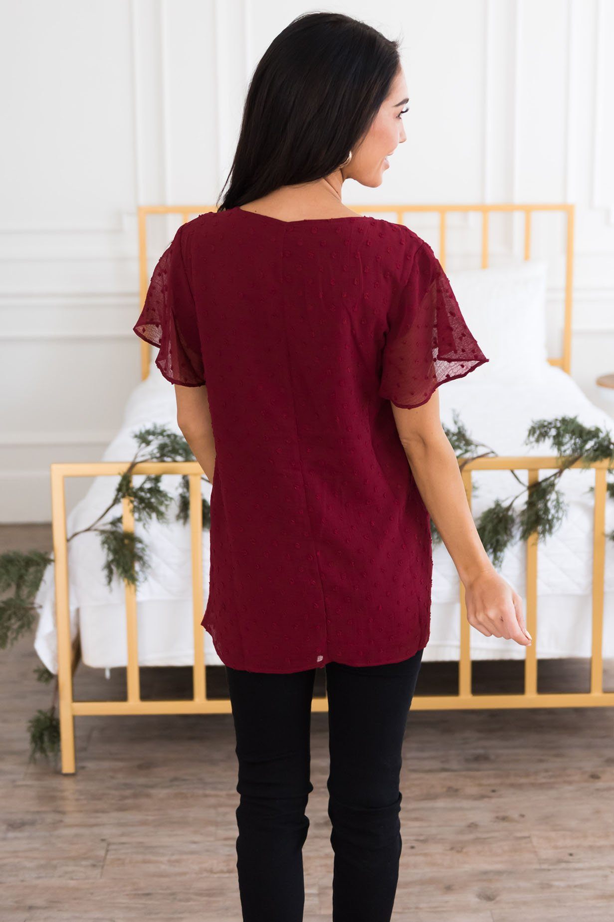 Gorgeous Swiss Dot Blouse Tops vendor-unknown