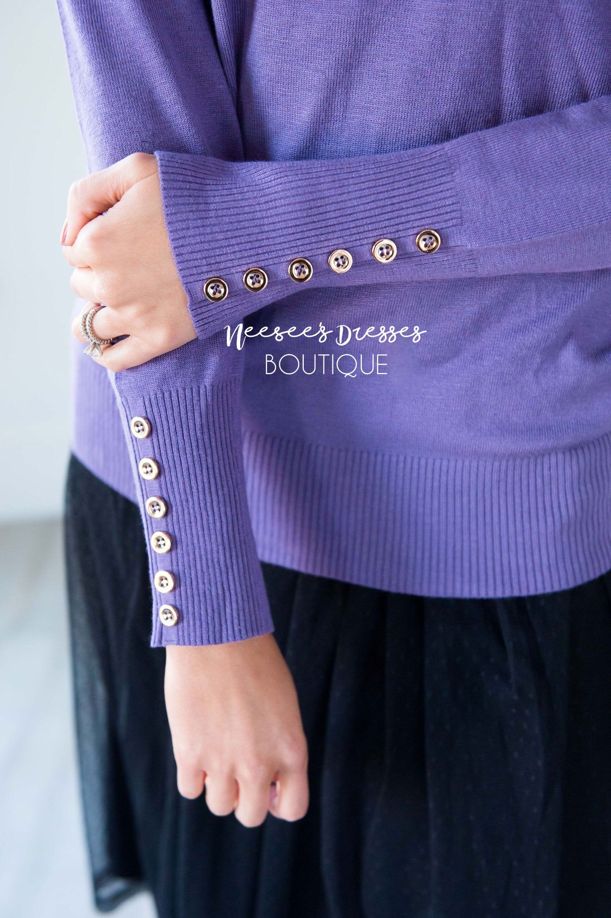 In Love with Fall Button Sleeve Sweater Tops vendor-unknown