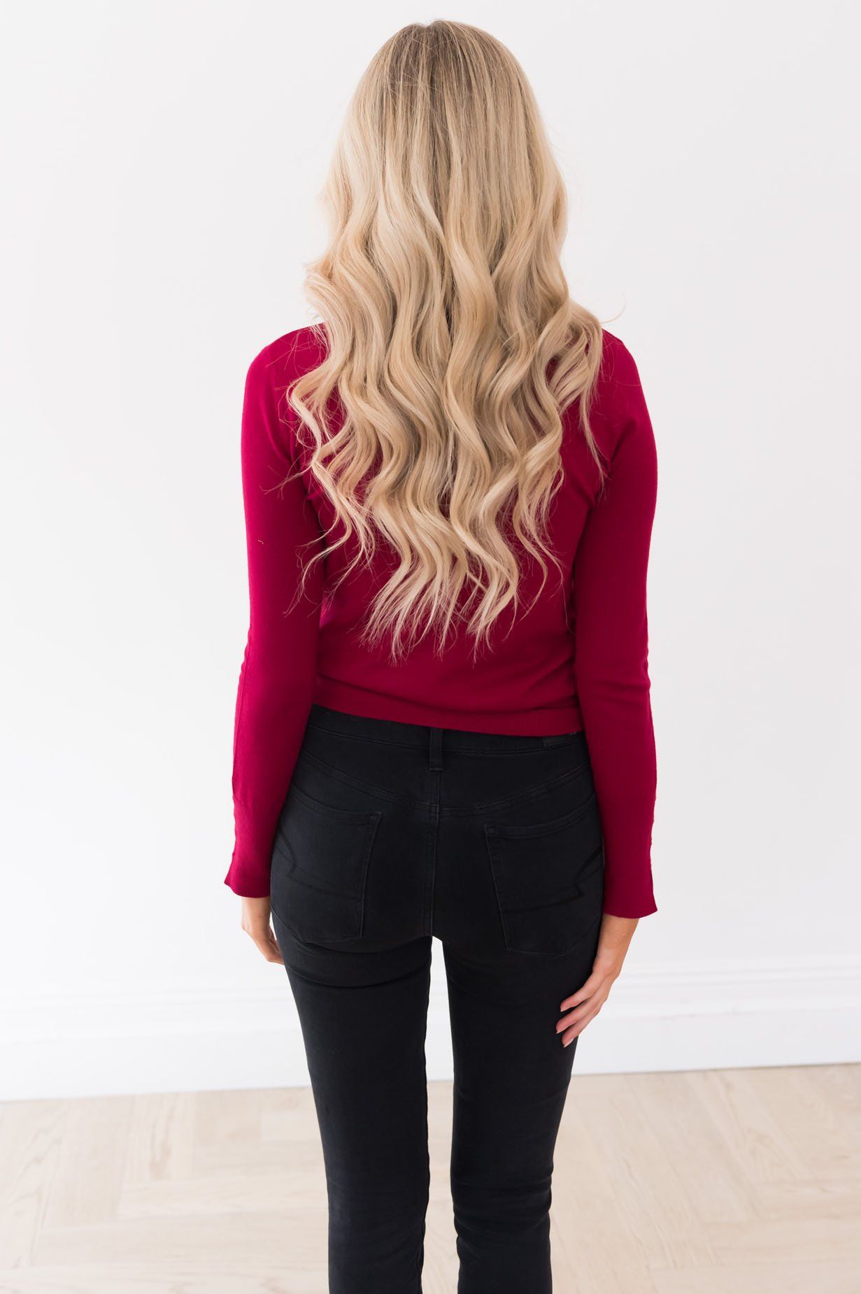 All About The Details Modest Sweater Tops vendor-unknown