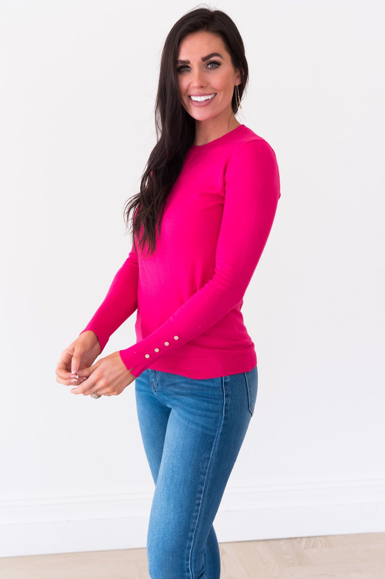 All About The Details Modest Sweater Tops vendor-unknown