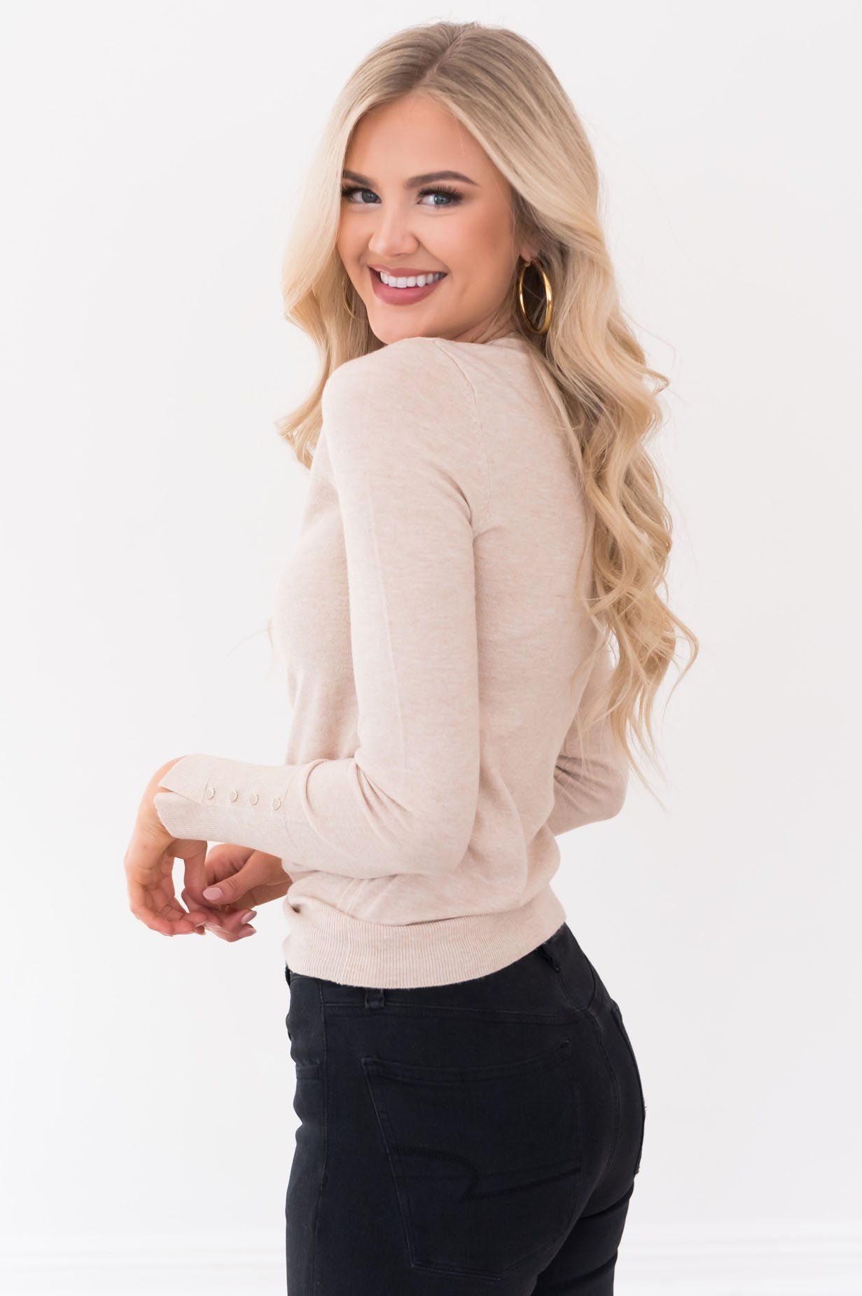 All About The Details Modest Sweater Tops vendor-unknown