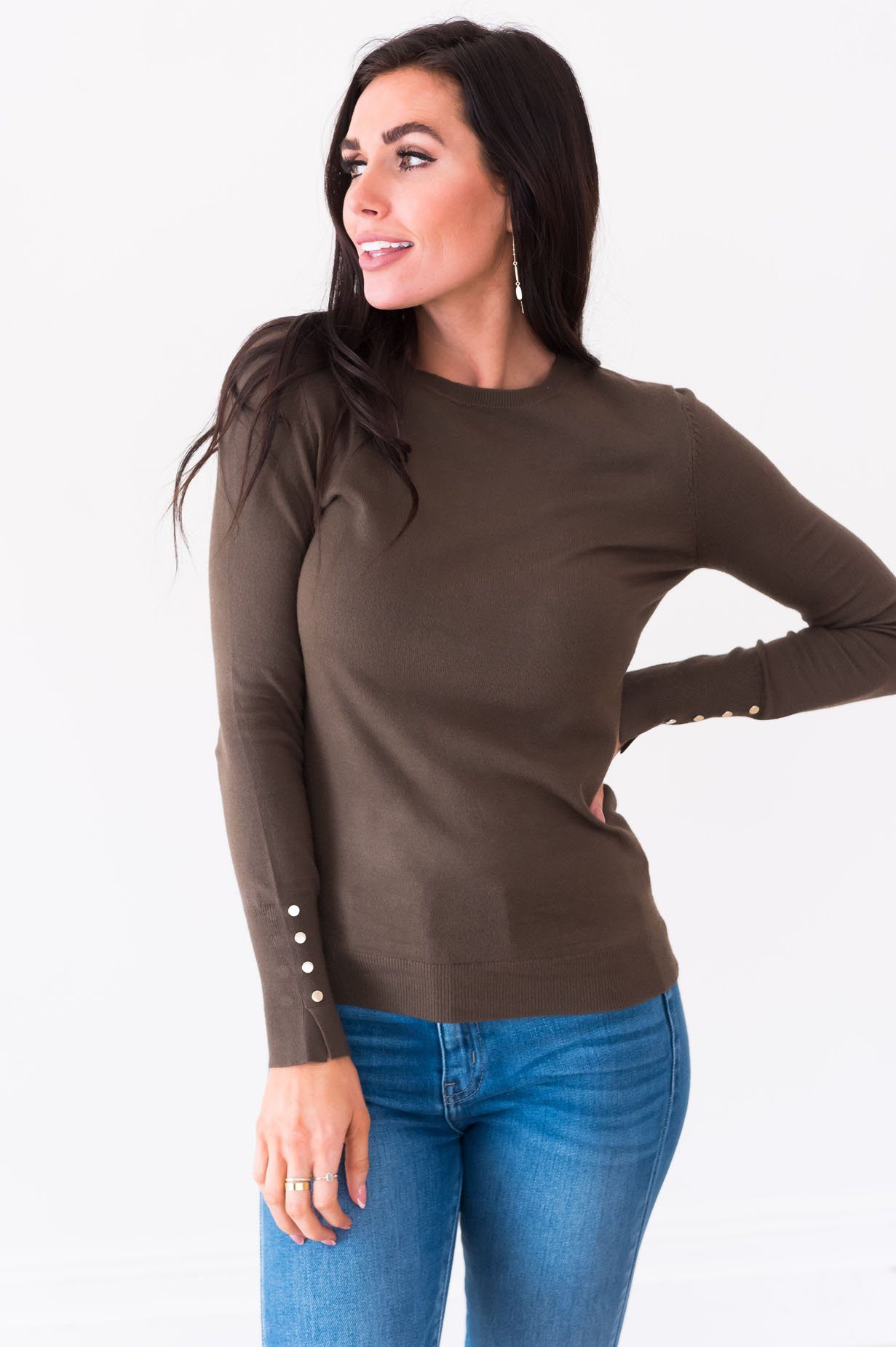 All About The Details Modest Sweater Tops vendor-unknown