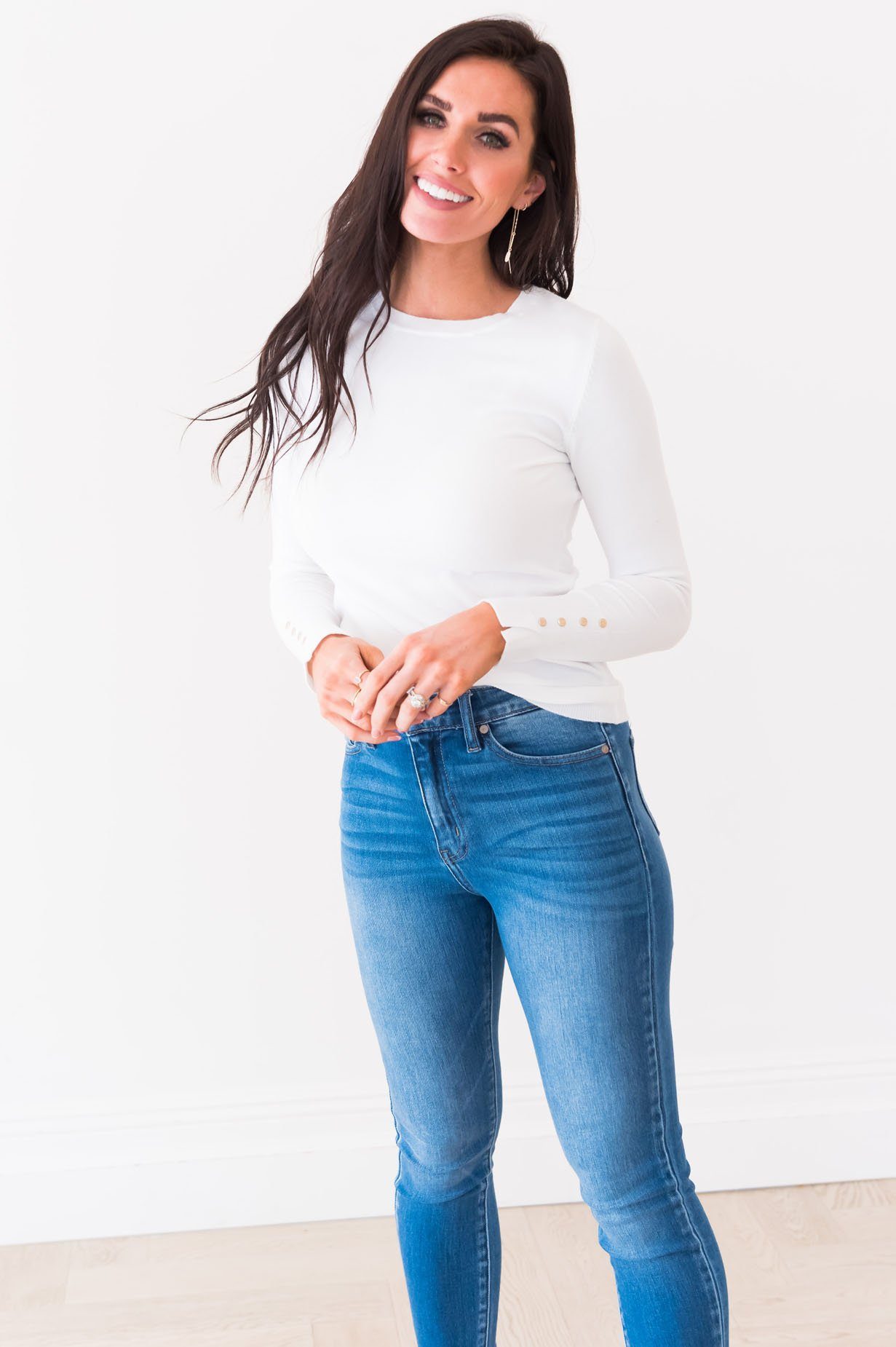 All About The Details Modest Sweater Tops vendor-unknown