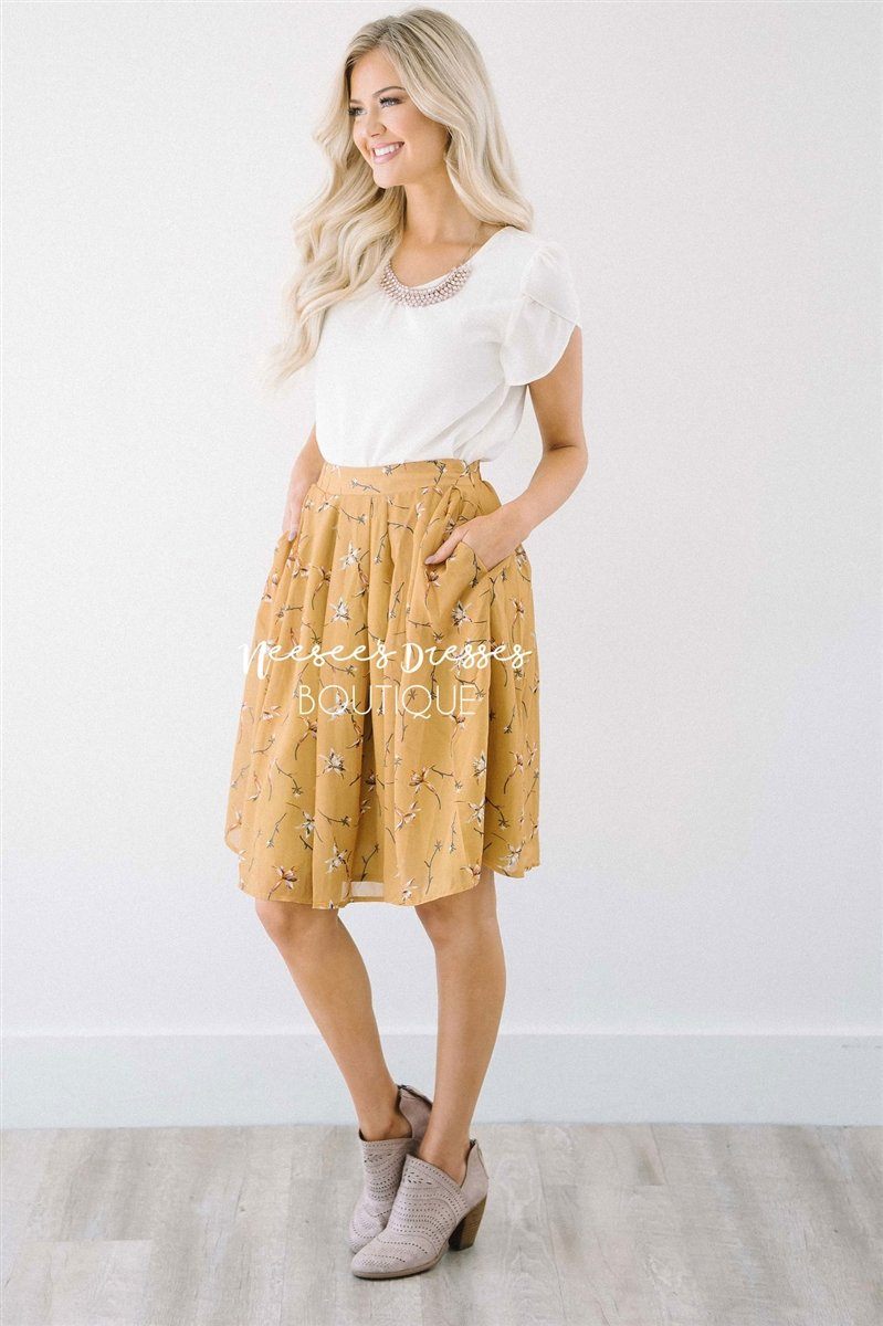 Cream Tulip Sleeve Chiffon Top Tops vendor-unknown