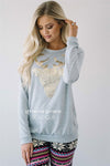 Gold Sequin Sparkly Reindeer Sweater Tops vendor-unknown Gray S 