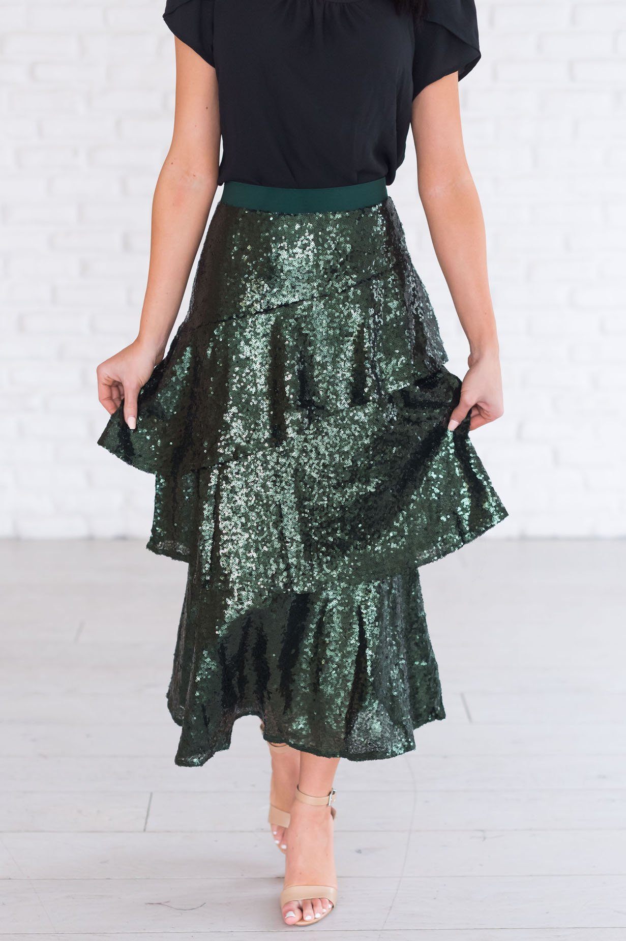 Caught My Eye Modest Sequin Skirt Modest Dresses vendor-unknown