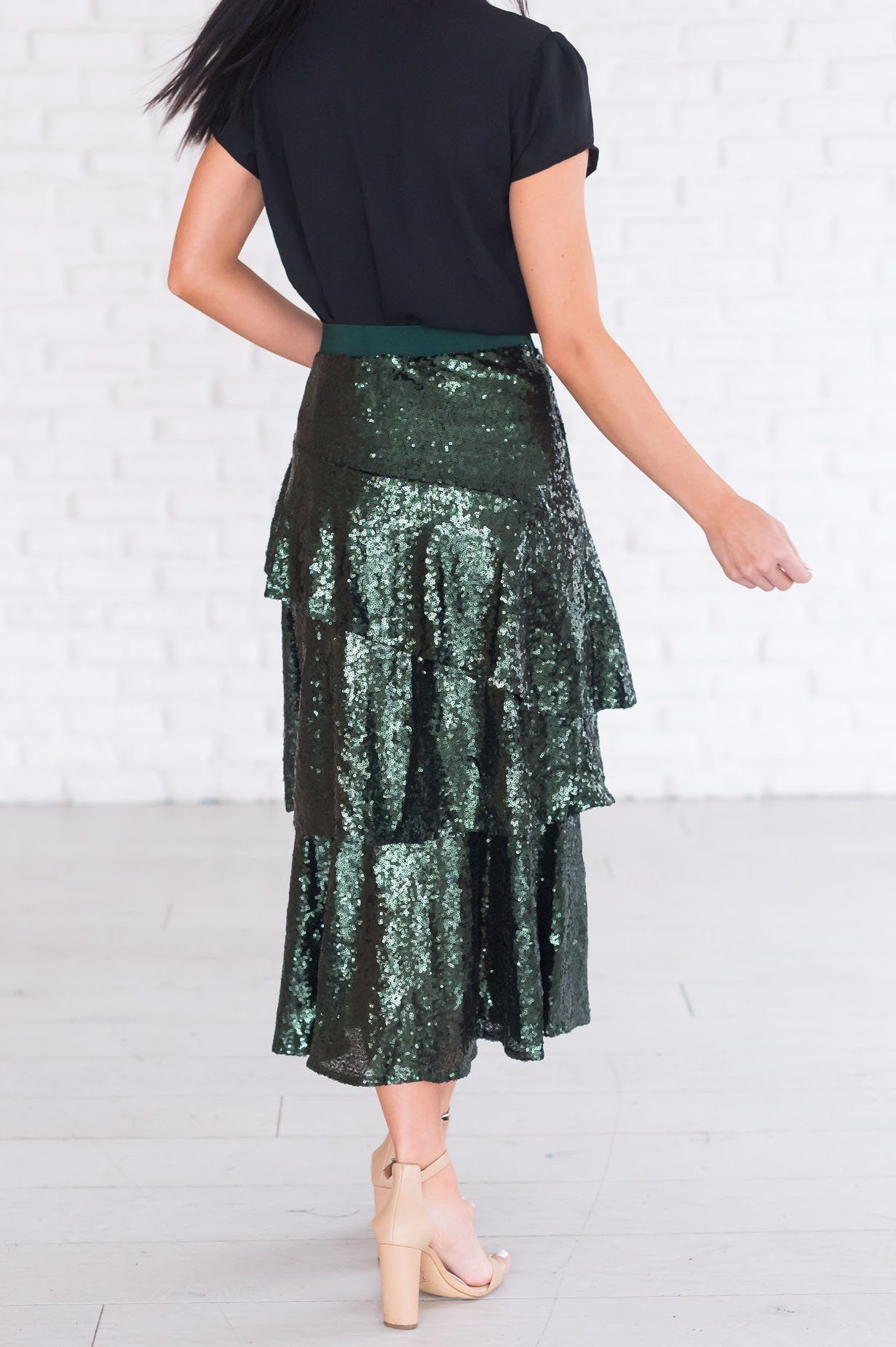 Caught My Eye Modest Sequin Skirt Modest Dresses vendor-unknown