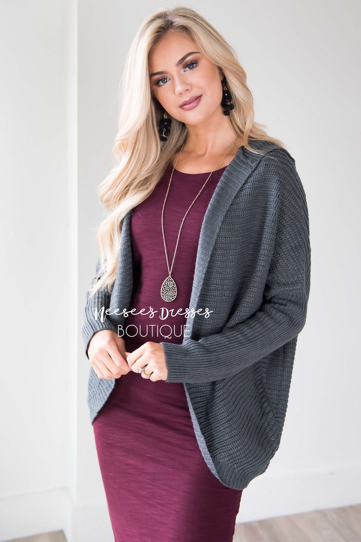 Lace Me Up Chunky Knit Cardigan Tops vendor-unknown