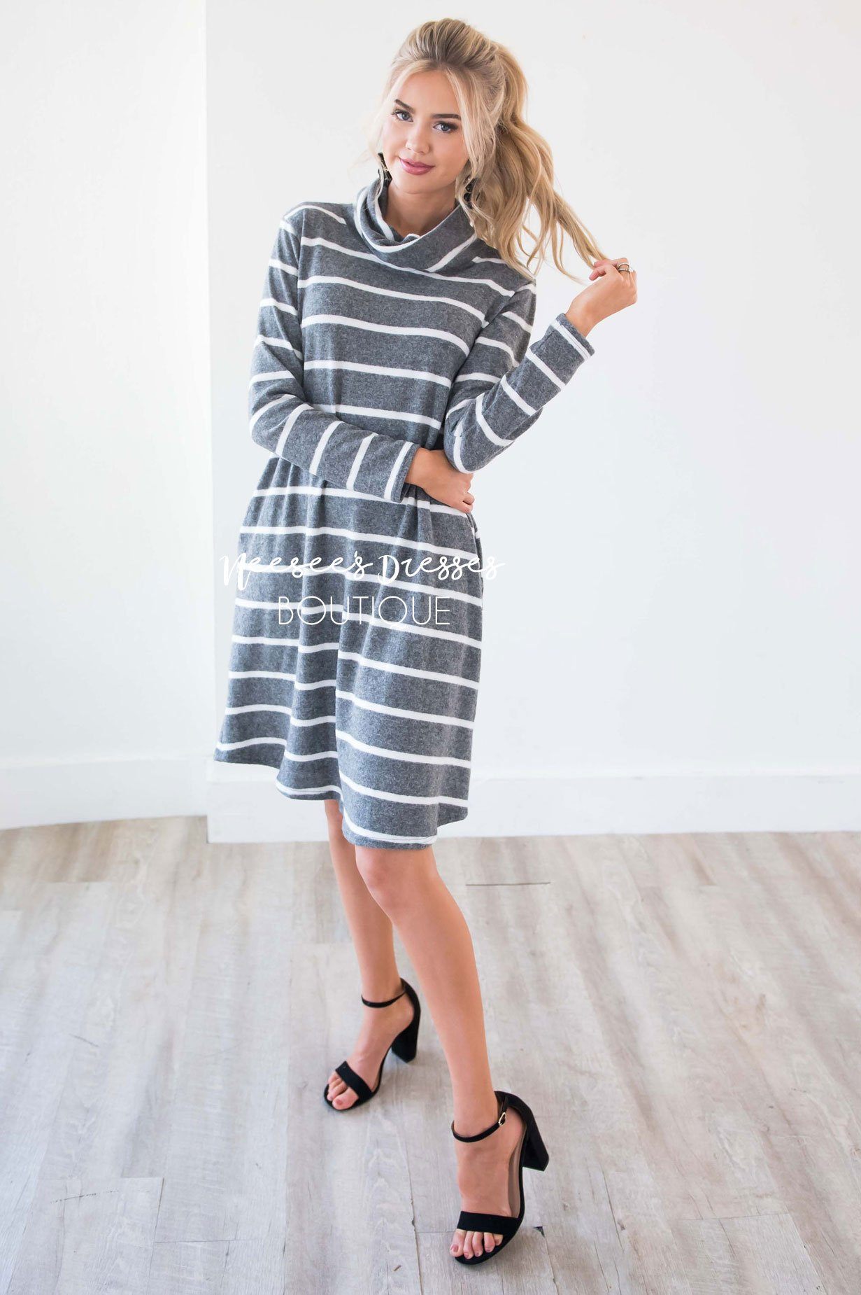 The Timber Cowl Neck Soft Sweater Dress Modest Dresses vendor-unknown