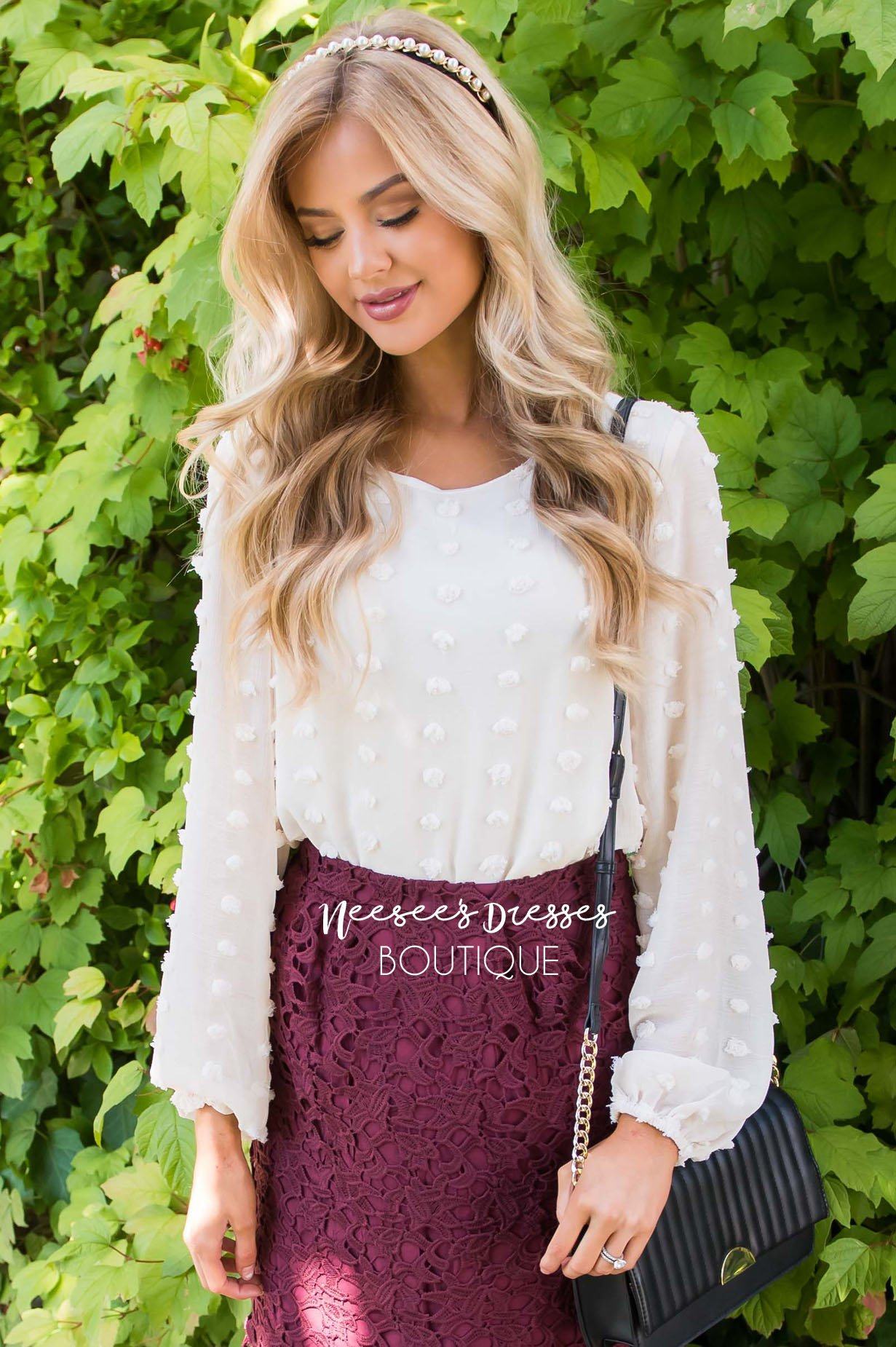 Darling Swiss Dot Blouse Tops vendor-unknown