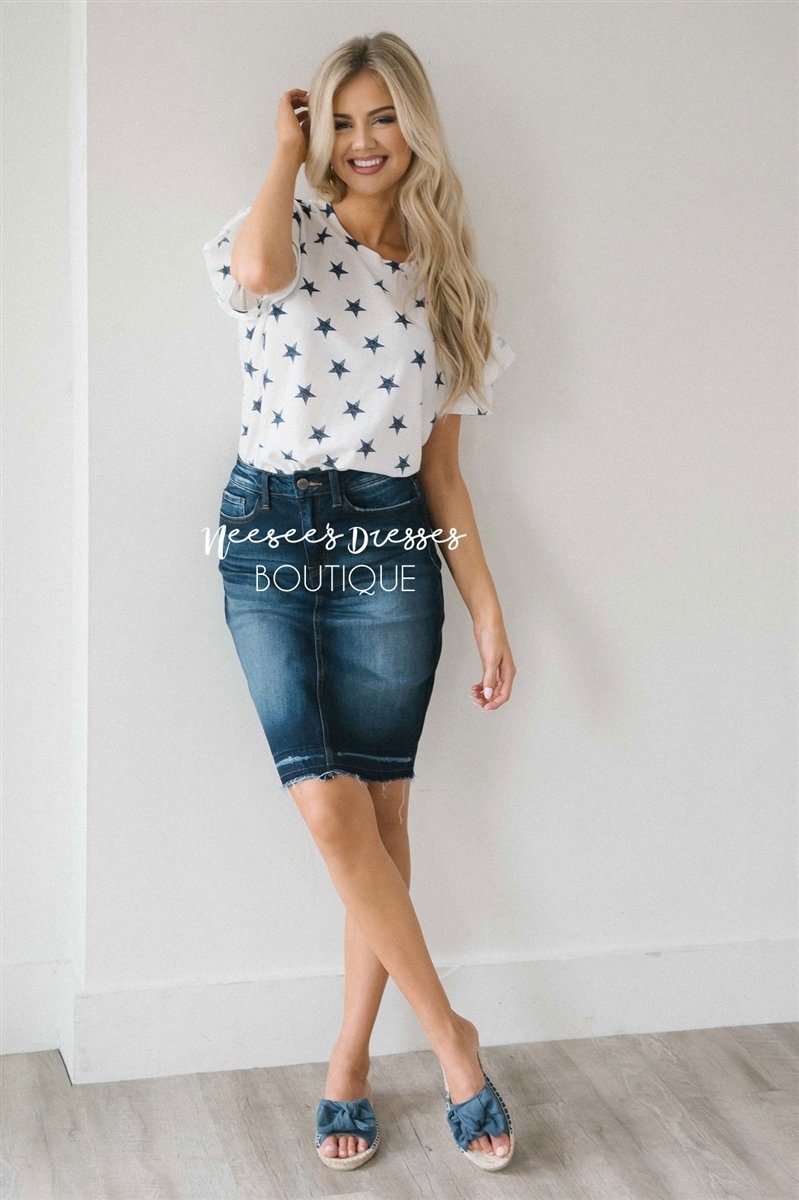 Dark Indigo Denim Skirt NEW vendor-unknown Dark Indigo S