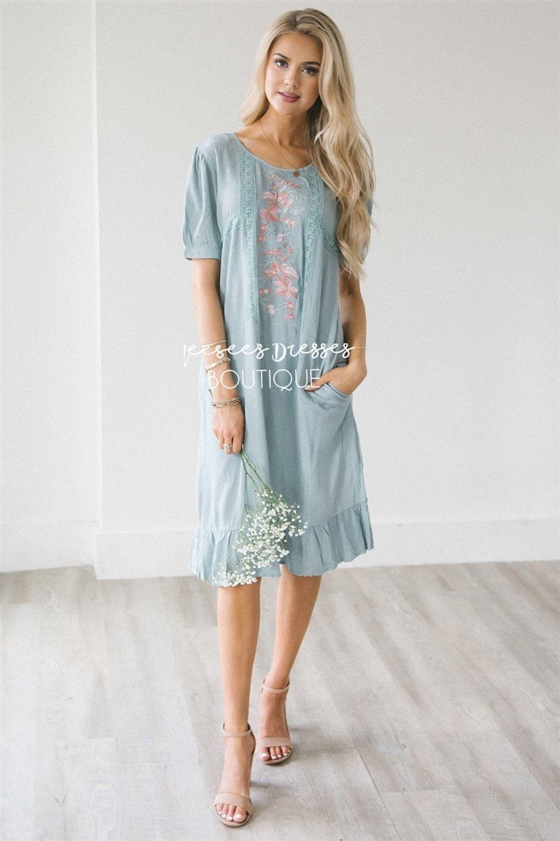 The Aubrielle Modest Dresses vendor-unknown Dusty Sage S