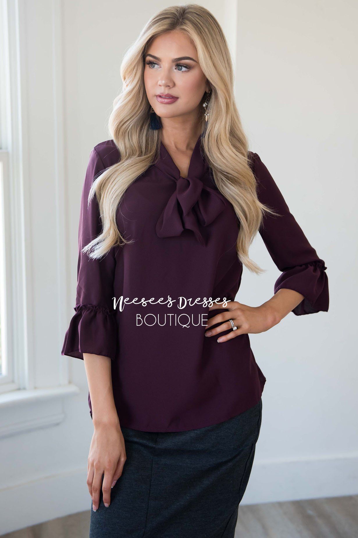 Risk It All Bell Sleeve Blouse Tops vendor-unknown
