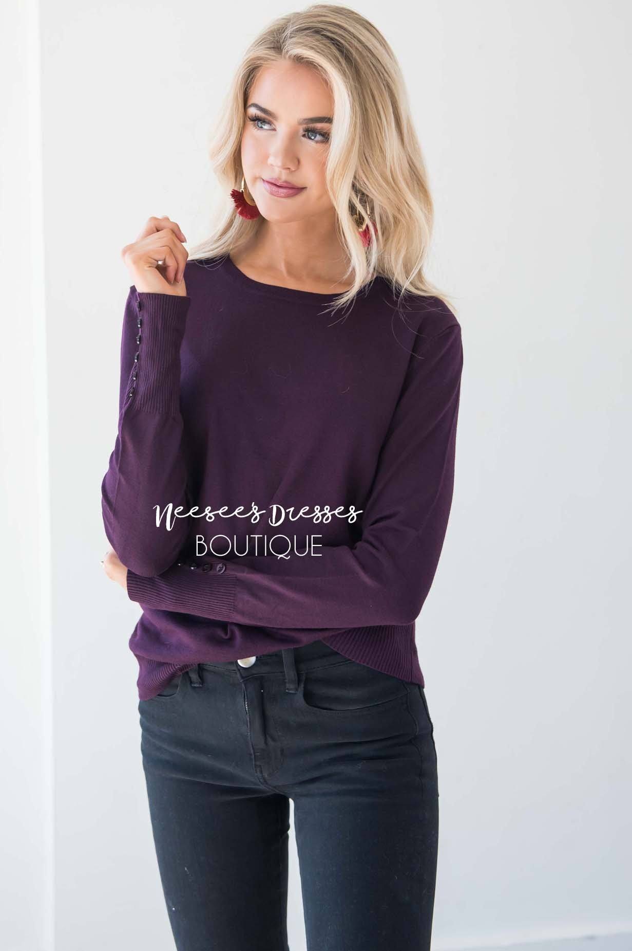 In Love with Fall Button Sleeve Sweater Tops vendor-unknown