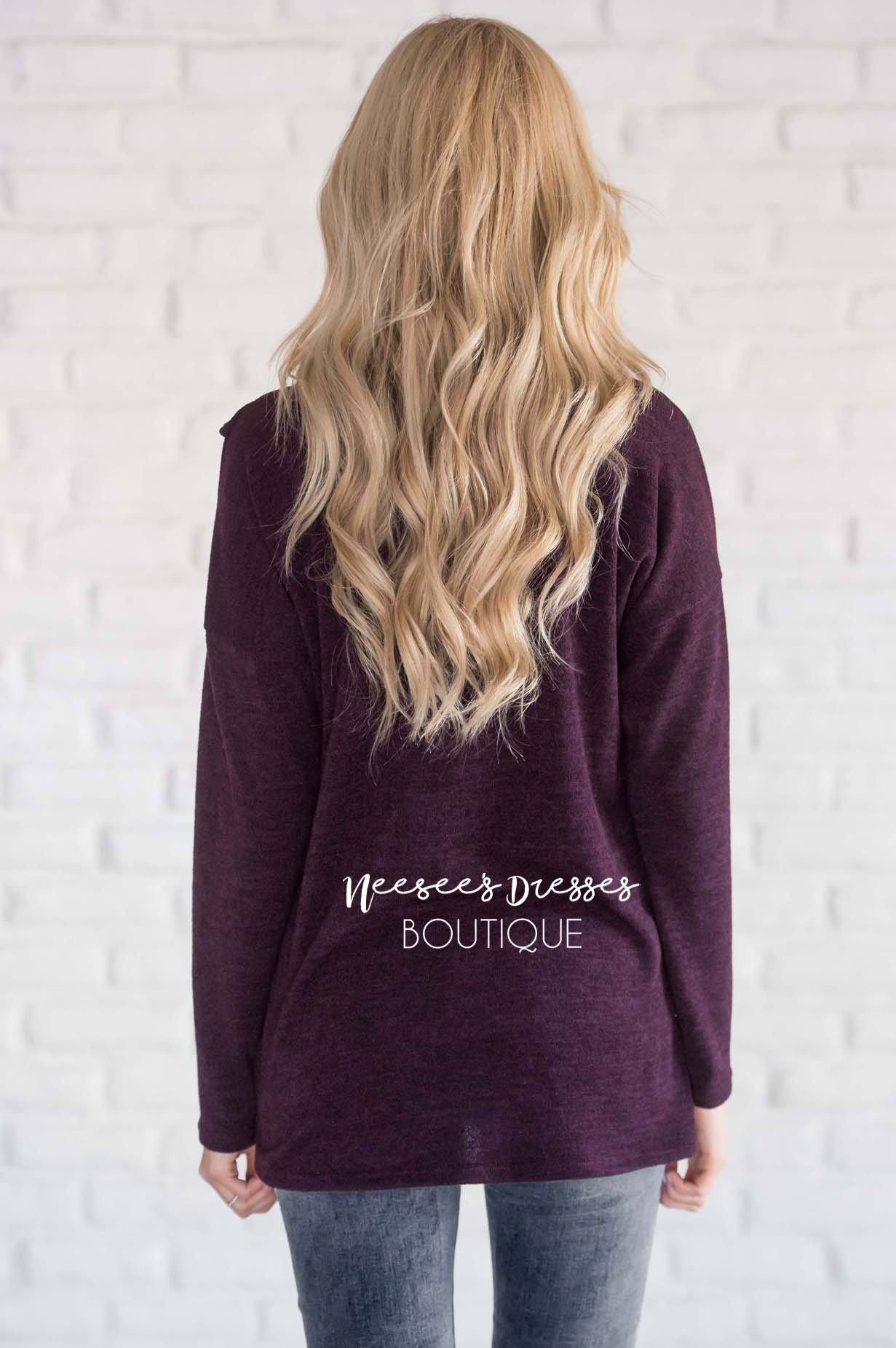 Cowl Neck Ruffle Front Sweater Tops vendor-unknown