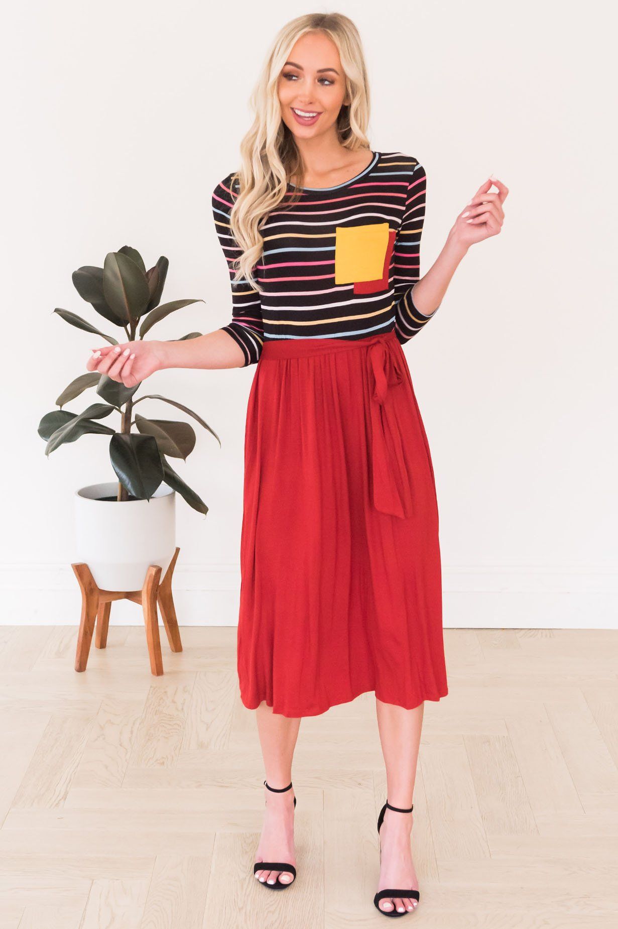 The Tiana Double Pocket Modest Dresses vendor-unknown