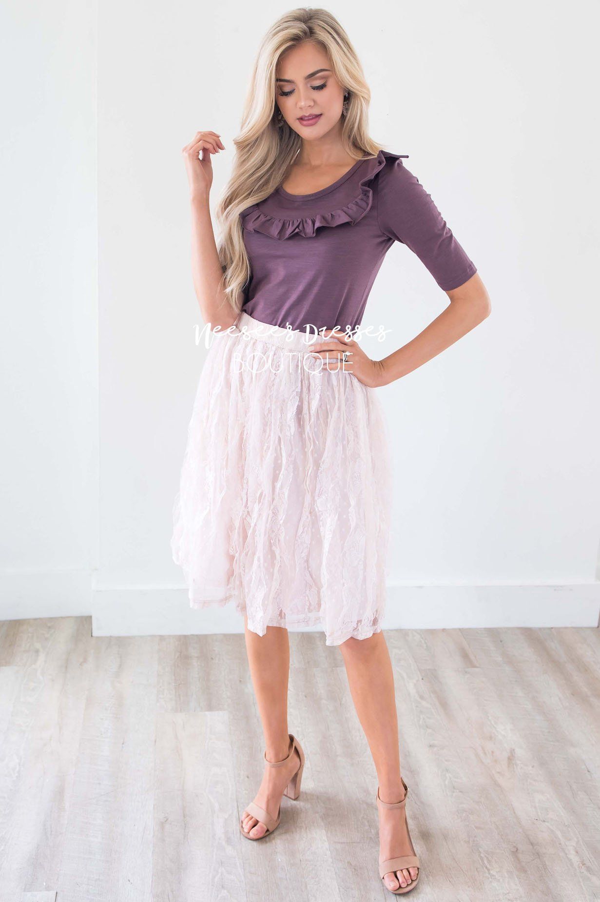 Let's Get Lost Ruffle Blouse Tops vendor-unknown