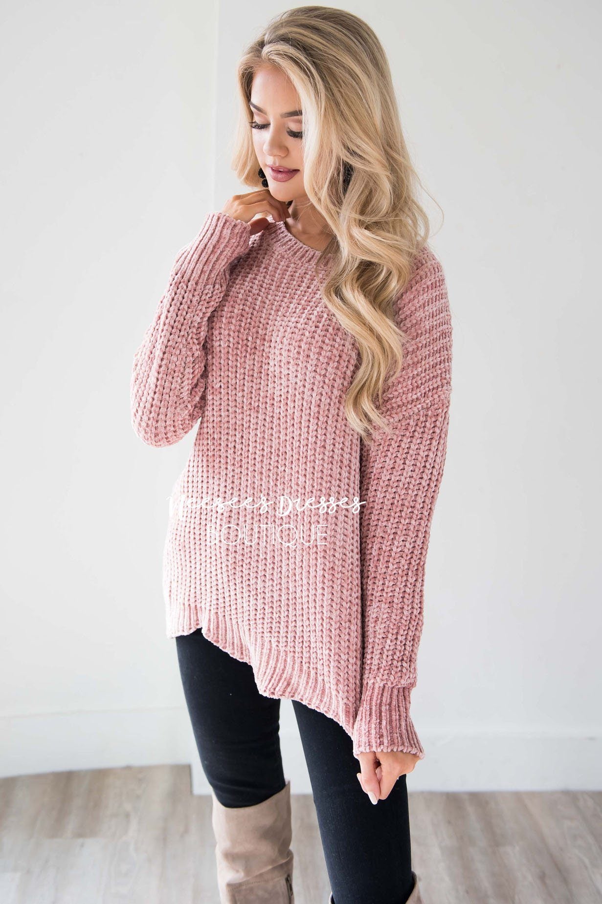 Starstruck By Love Scallop Hem Sweater Tops vendor-unknown