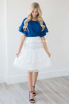 Stunning Lace Polka Dot Ruffle Skirt Skirts vendor-unknown S White