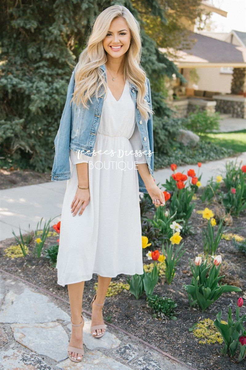 The Aubrey - 3/4 Length Sleeves Modest Dresses vendor-unknown