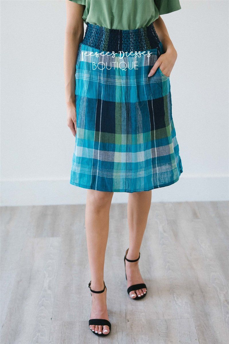 Summer Picnic Plaid Aline Skirt Skirts vendor-unknown