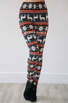 Rudolph Snowflake Christmas Leggings Accessories & Shoes vendor-unknown
