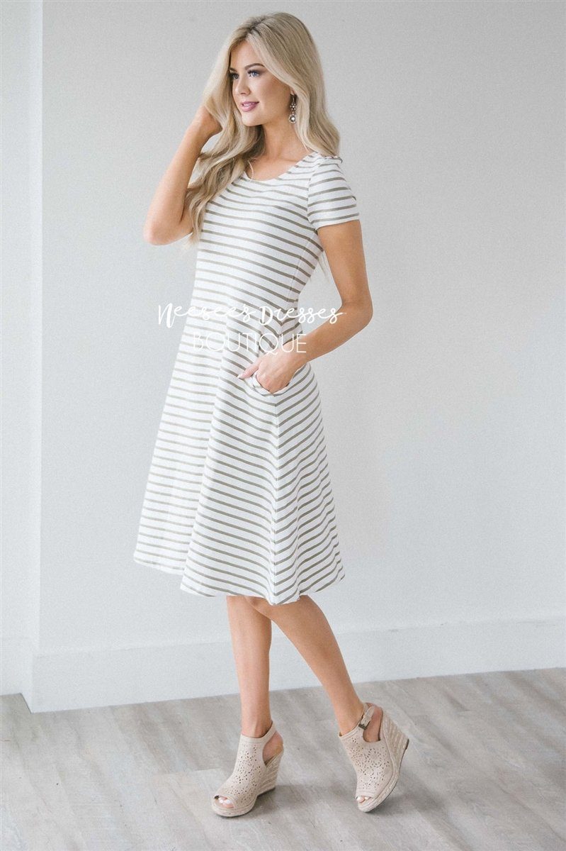 The Jenny Modest Dresses vendor-unknown Olive XS