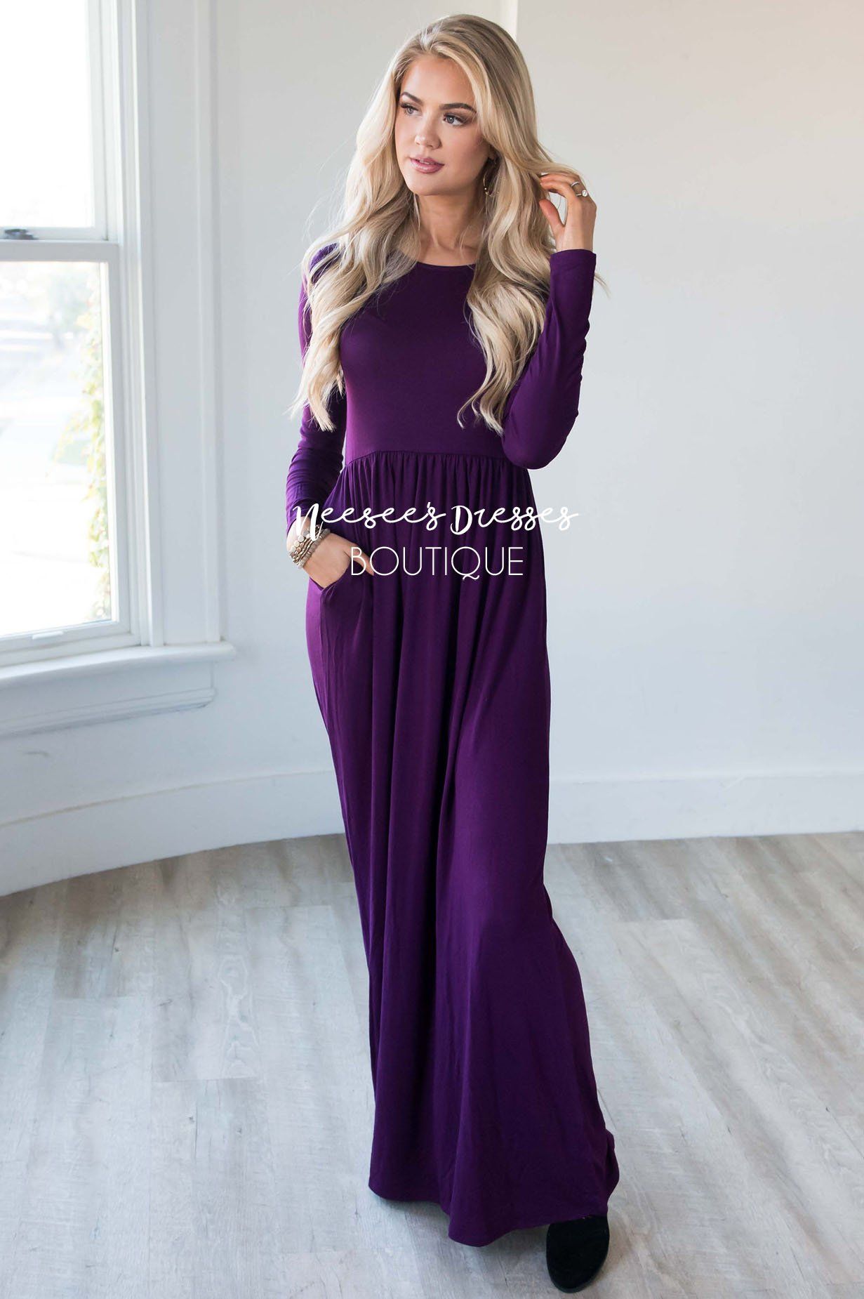 The Aline Long Sleeve Maxi Dress Modest Dresses vendor-unknown