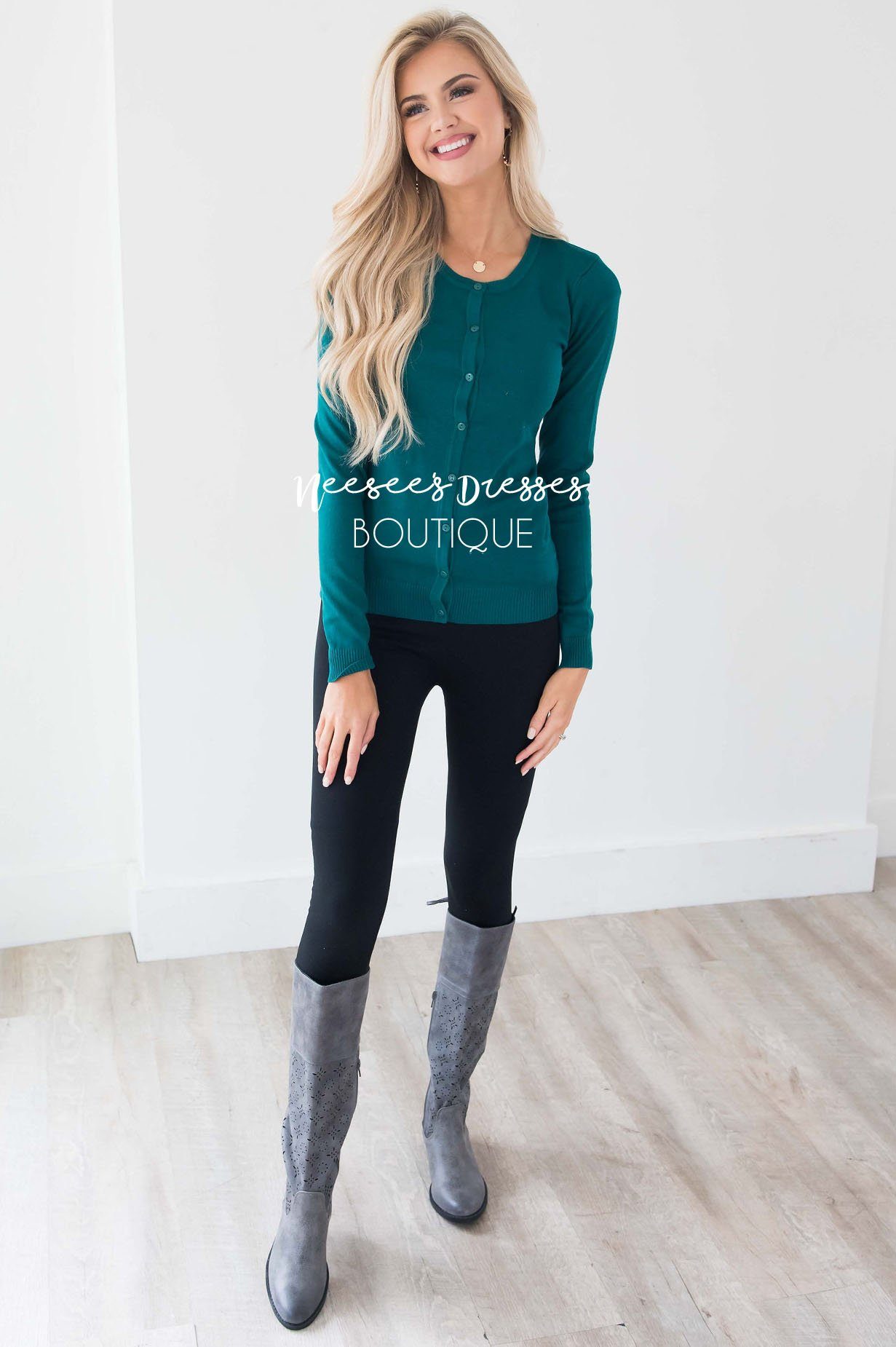 Essential Crewneck Fall Cardigan Tops vendor-unknown