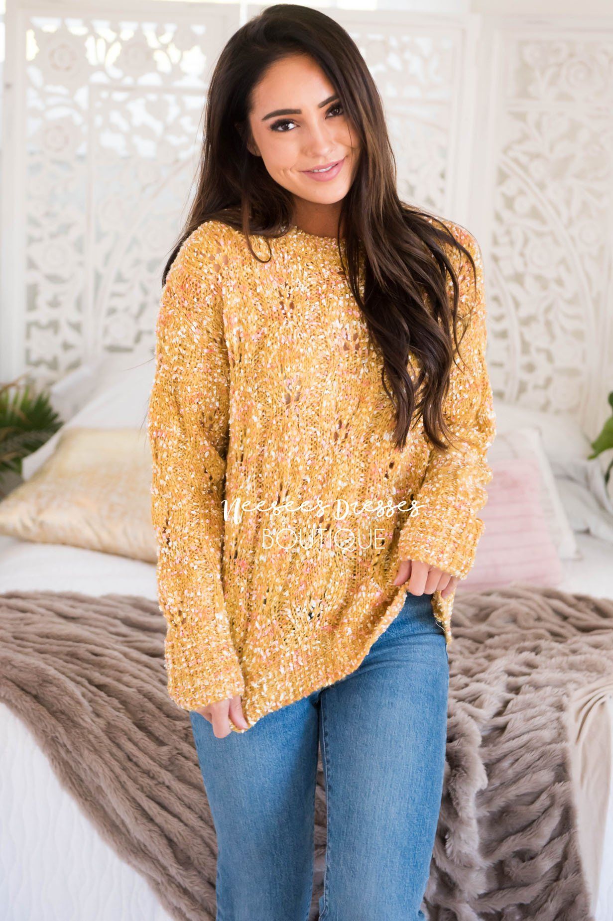 Everything Lovely Colorful Sweater Modest Dresses vendor-unknown