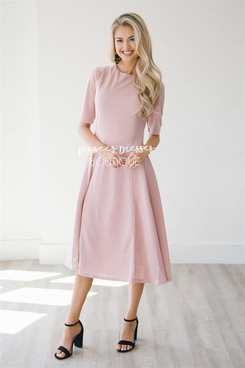 The Riya Modest Dresses vendor-unknown Dusty Pink S