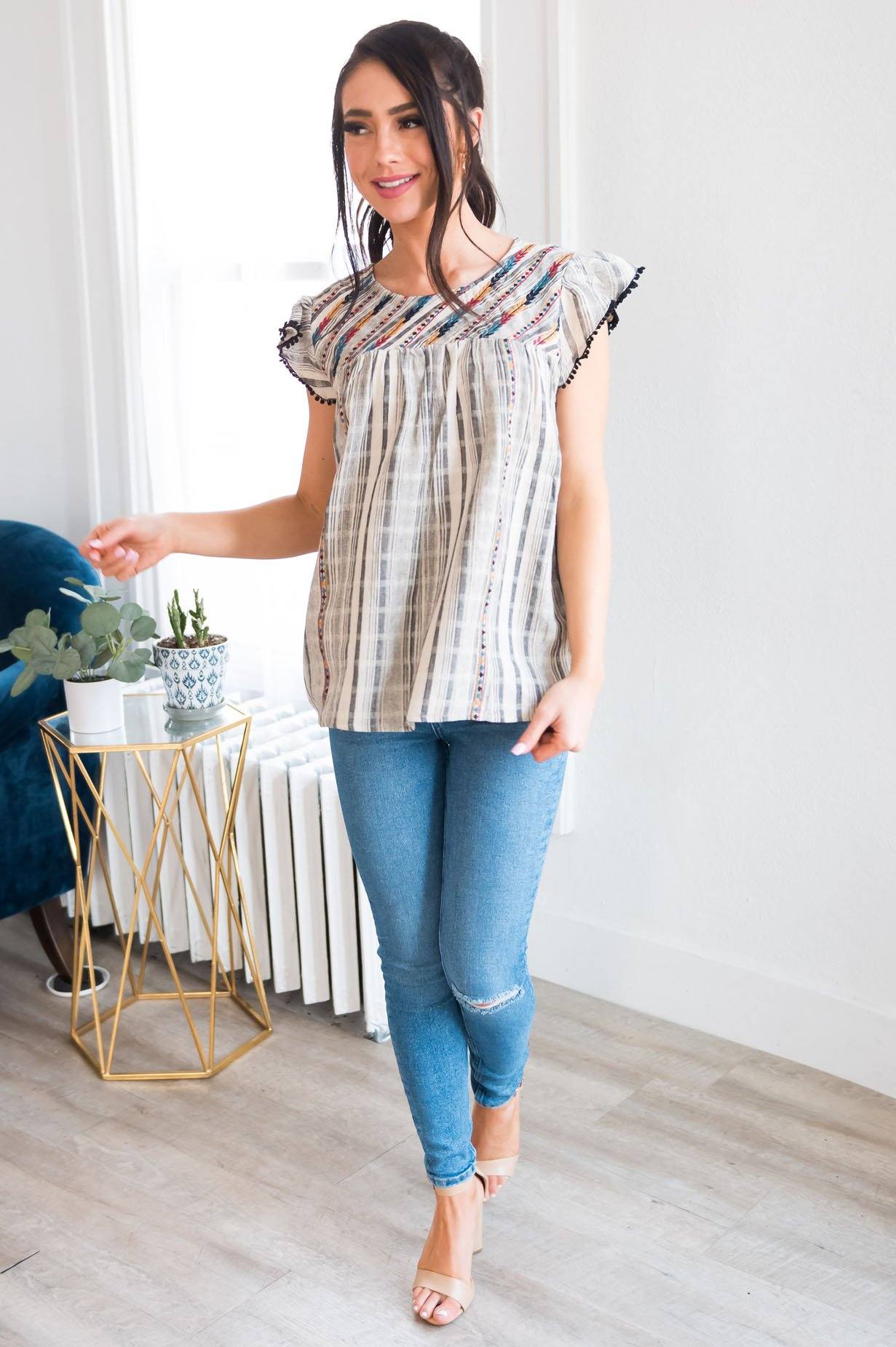 Bright As A Feather Modest Blouse Modest Dresses vendor-unknown