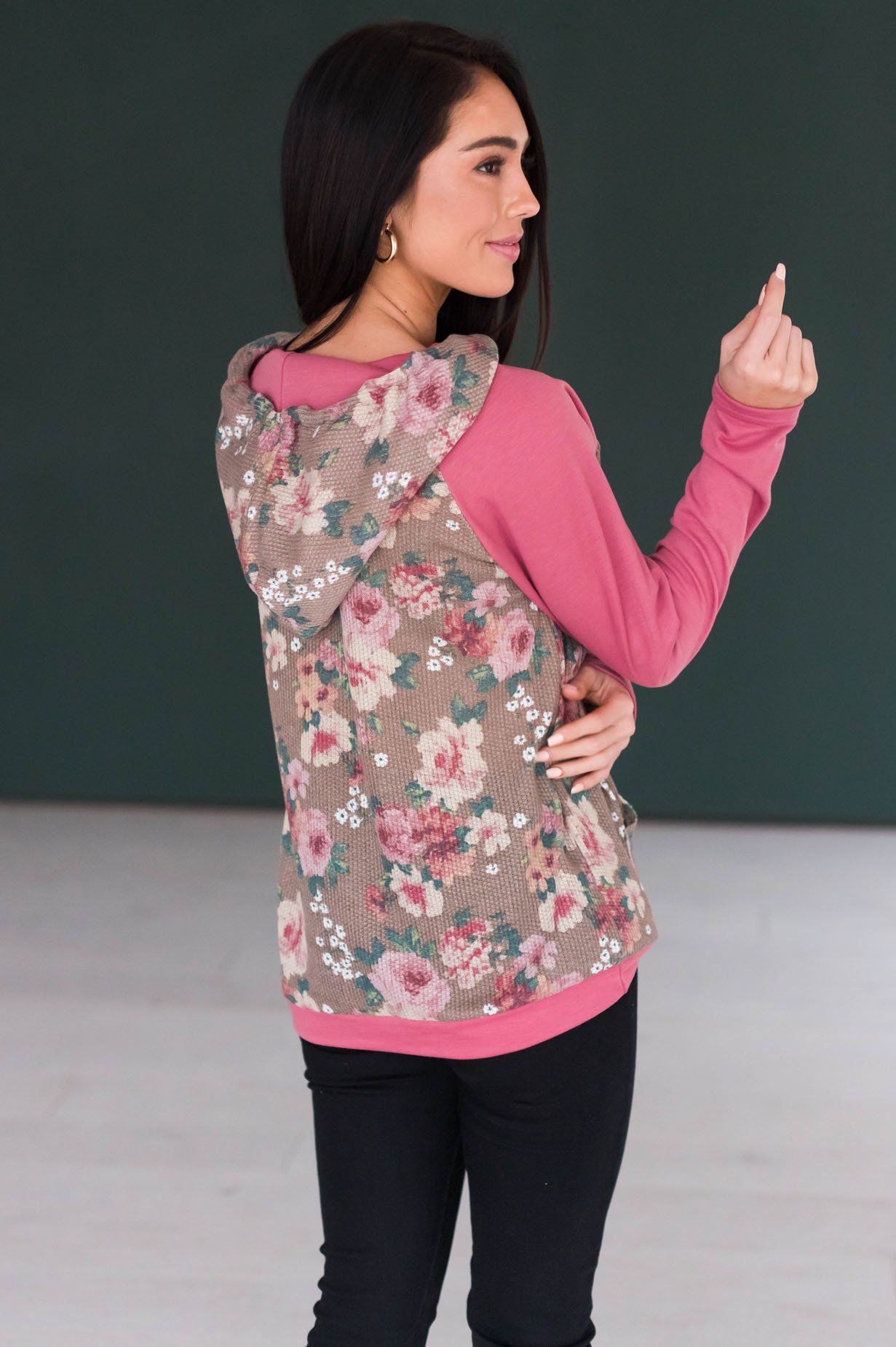 Feeling Floral Modest Hoodie Modest Dresses vendor-unknown