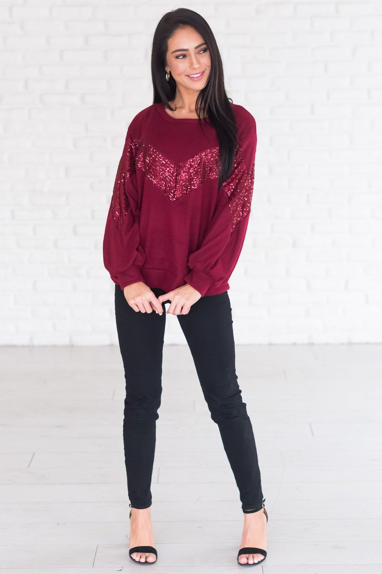 Filled With Joy Modest Fleece Top Modest Dresses vendor-unknown