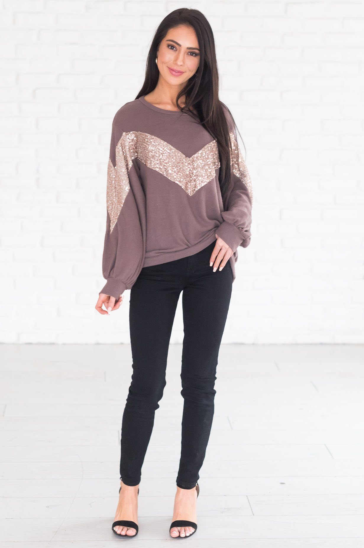 Filled With Joy Modest Fleece Top Modest Dresses vendor-unknown