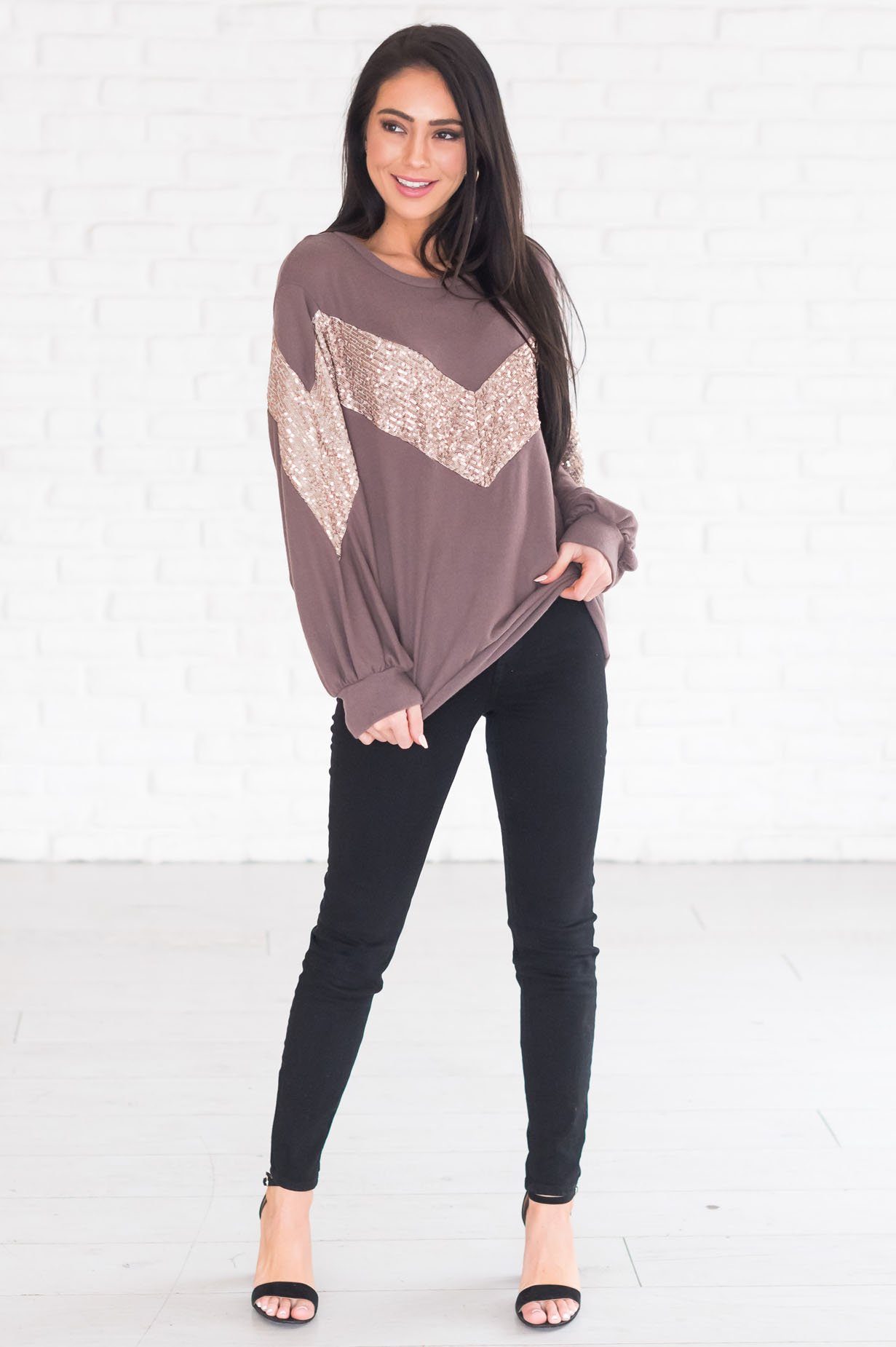 Filled With Joy Modest Fleece Top Modest Dresses vendor-unknown