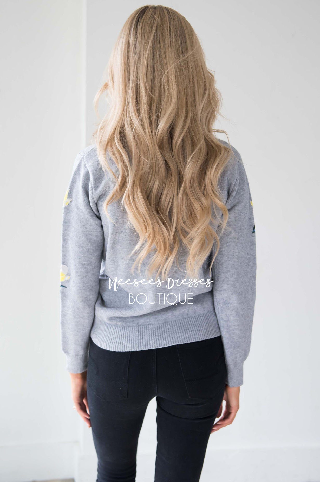 Can't Miss Me Floral Sleeve Sweater Tops vendor-unknown