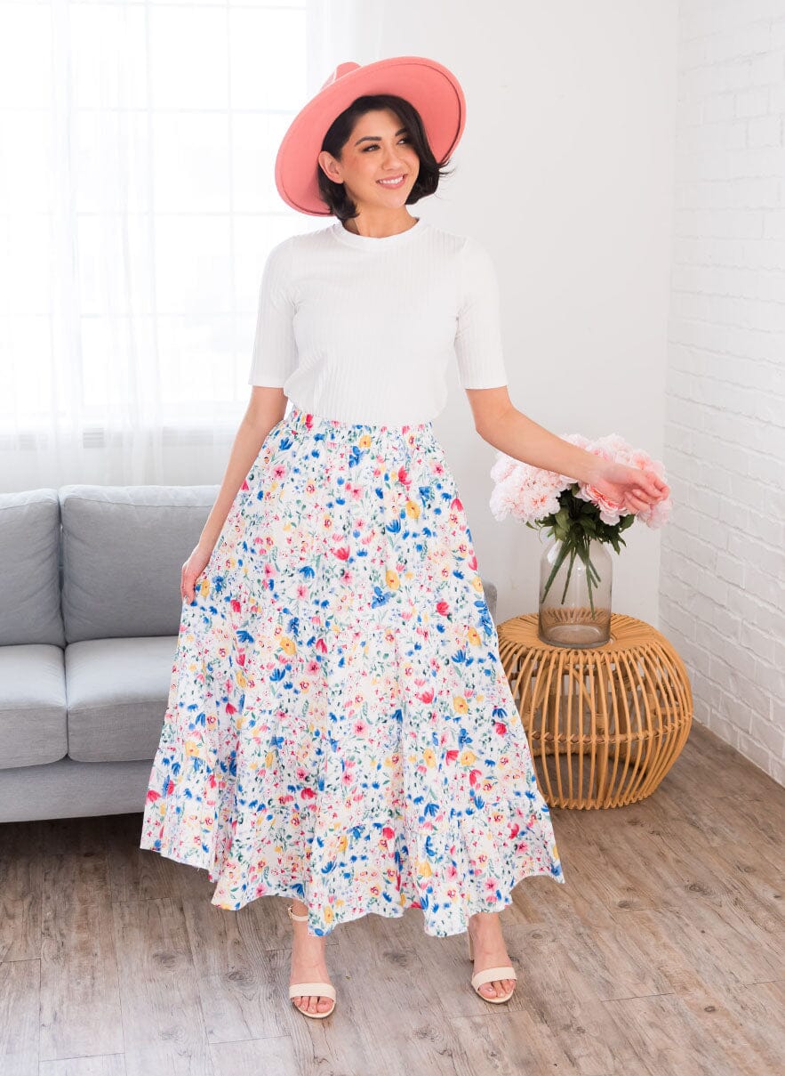 Surprise Me With Flowers Modest Maxi Skirt Skirts vendor-unknown