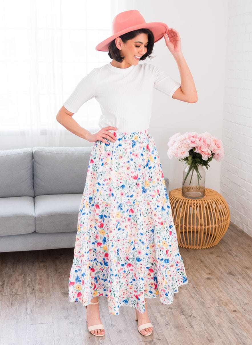 Surprise Me With Flowers Modest Maxi Skirt Skirts vendor-unknown