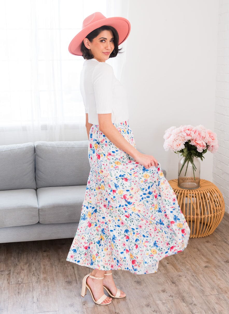 Surprise Me With Flowers Modest Maxi Skirt Skirts vendor-unknown
